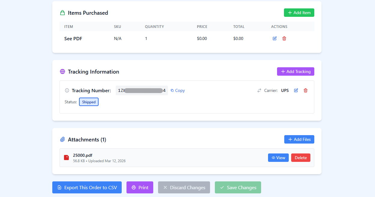 Purchase order management